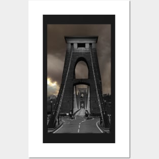 Monochrome Clifton Suspension Bridge Posters and Art